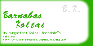 barnabas koltai business card